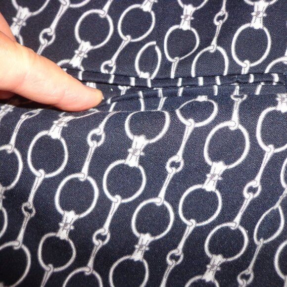 NWOT Ralph Lauren Equestrian Straight Leg Pant 6 Horse Bit Zip Navy/Wht - Picture 10 of 16